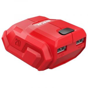 SKIL 3162CA Adaptateur de charge pour batterie au lithium 20V avec 2 ports USB