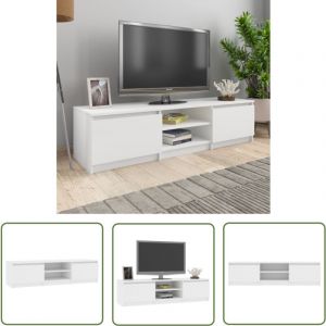 Jinlefu - The Living Store Meuble tv Blanc 140x40x35,5 cm Bois d'ing&eacute;nierie - Meuble Tv - Meuble T&eacute;l&eacute;viseur - Rangement Tv - Unit&eacute; Tv - Console Tv