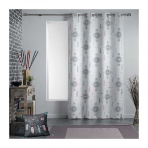 Rideau &agrave; Oeillets '&Eacute;t&eacute; Indien' 140x260cm Blanc