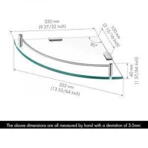 LaBlanc - &Eacute;tag&egrave;re d'angle en Verre - &Eacute;tag&egrave;re Salle de Bain Douche - Tablette Murale &Eacute;tag&egrave;re en Verre Tremp&eacute; - avec Porte Serviette 304 Acier