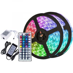 Einfeben - 10M 300LEDs Bande led Ruban led Lumineuse 5050 rgb Multicolore Lumières lumineux télécommande ir 44touches