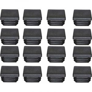 Bouchon Plastique 40x40mm Embout Tube Carre Noir Plastique Embout Bouchons D'obturation pour Pieds de Meuble Trampoline 16PCS[A+++]
