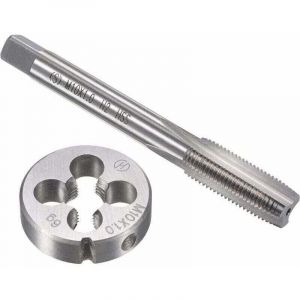 Coffret tarauds et fili&egrave;res Ensemble de tarauds et matrices m&eacute;triques M10 x 1 mm, taraud &agrave; vis &agrave; filetage machine HSS avec matrice de filetage ronde