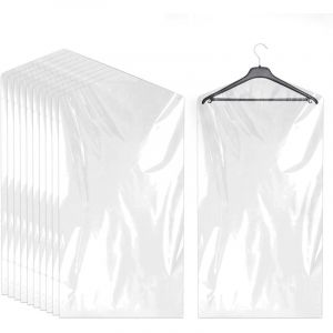 Lot de 20 Housses &agrave; v&ecirc;tements Housses &agrave; v&ecirc;tements transparentes Prot&egrave;ge-v&ecirc;tements en plastique 60x90 cm V&ecirc;tements suspendus Housses &agrave; v&ecirc;tements