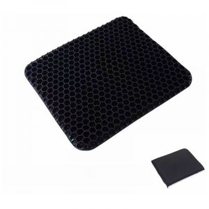 Andyou - Coussin de Si&egrave;ge en Gel, Coussin de Gel Respirant avec Housse Antid&eacute;rapant pour Voiture/Bureau/Fauteuil Roulant-Noir