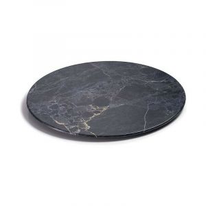 Lacor - Plateau rond en m&eacute;lamine avec finition marbre &oslash; 44 cm