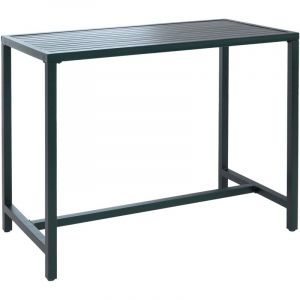 Table haute HHG-294, table de jardin, table de bar, m&eacute;tal d'ext&eacute;rieur 105 x 130 x 65 cm, verte