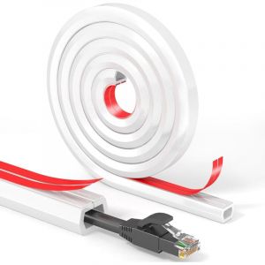 (2-Meter), Blanc Auto-adh&eacute;sif Cache-c&acirc;ble, Cache-c&acirc;ble en PVCSouple, Cache-c&acirc;ble Mural,Cache-c&acirc;ble TV Mural pour syst&egrave;me de Gestion des Cache Cable