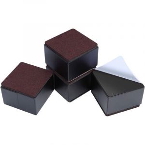 Lot de 4 rehausseurs de meubles en acier carbone de 5 cm, rehausseurs de lit de 8 cm, rehausseurs de meubles (carr&eacute; noir)