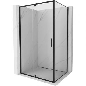 Mexen - Exo cabine de douche battante 140 x 70 cm, transparent, noir - 819-140-070-70-00