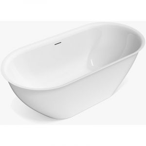 Baignoire &icirc;lot blanche - 197 L - Acrylique - 160 x 80 x 58 cm - SORTINO