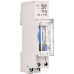 Sunxury - Minuterie mécanique de 24 heures Minuterie minimale de 15 minutes Montage sur rail Batterie intégrée, SUL180a AC220-240V Gris - SUL180a