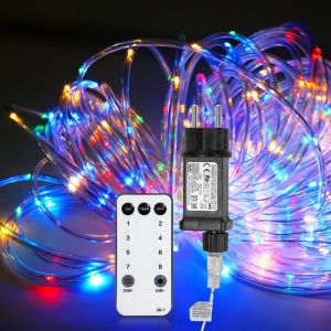 SWANEW Tube lumineux LED avec télécommande Chaîne lumineuse Tube lumineux extérieur/intérieur Filet lumineux Mariage—Multicolore—30m