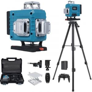 Ej.life - Niveau Laser mit répied,4x360°Laser Chantier Autonivelant vert 4D,rotatif avec trepied Réglable, 22400mAh Batteries Rechargeable,blue