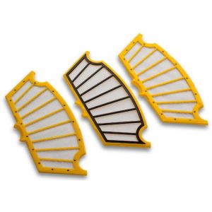 Set de 3x filtres d'aspirateur compatible avec iRobot Roomba 866, 886, 900, 980 aspirateur - Filtre principal - jaune - Vhbw