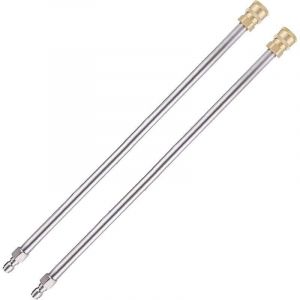 Lot de 2 rallonges de nettoyeur haute pression, outils de nettoyage de goutti&egrave;re, lance t&eacute;lescopique de rechange, buses de nettoyage de fen&ecirc;tre