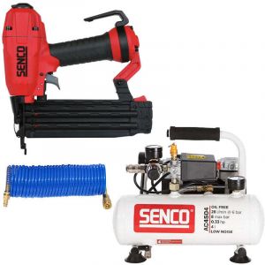 Lot finition SENCO: Cloueur Finishpro18BL G18 + compresseur AC4504 + tuyau spiral&eacute; - Senco-B5