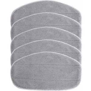 5x Housses de rechange compatible avec Leifheit CleanTenso nettoyeur &agrave; vapeur, balai vapeur - microfibre, gris