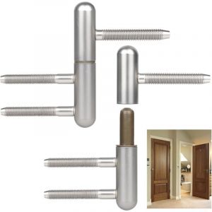 2 x Paumelle Porte Bois Charni&egrave;res de R&eacute;novation, Gonds Porte Chambre Charni&egrave;re Amovible Charni&egrave;re Porte Silencieuse pour Portes Bois Int&eacute;rieur avec
