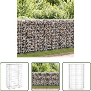 Gabion - Mur en gabion avec couvercles Acier galvanis&eacute; 60x30x100 cm