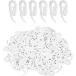Linghhang - Lot de 100 crochets &agrave; rideaux en plastique, crochets &agrave; rideaux en plastique - rails &agrave; rideaux, crochets pour douche/fen&ecirc;tre/rail