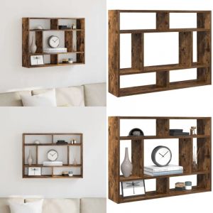 Vidaxl - tag&egrave;re murale Ch&ecirc;ne fum&eacute; 75x16x55 cm Bois d'ing&eacute;nierie - &Eacute;tag&egrave;re Murale - &Eacute;tag&egrave;re Cube - Rangement Mural - D&eacute;coration Murale - &Eacute;tag&egrave;re