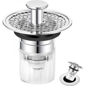 Bonde de Lavabo, Bouchon Lavabo Salle de Bain 34 40mm, Universel Pop Up Bouchon de Lavabo Bouchon Evier Cuisine Salle de Bain, Bonde Lavabo