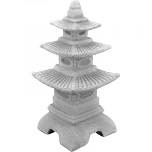 Lanterne Japonaise Massive Pagode en Pierre reconstitu&eacute;e, r&eacute;sistant au Gel (Gris)