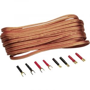 Sinuslive - Jeu de câbles pour haut-parleurs HiFi auto 2 x 1.5 mm² 10.00 m avec fiche mâle Y48161