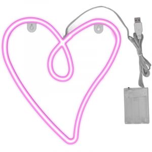 Coeur N&eacute;on Lumi&egrave;re Double Alimentation R&eacute;tro IP45 tanche led N&eacute;on Lampe pour Salon Saint Valentin F&ecirc;te Bar D&eacute;cor Rose Lumi&egrave;re - Jeffergarden
