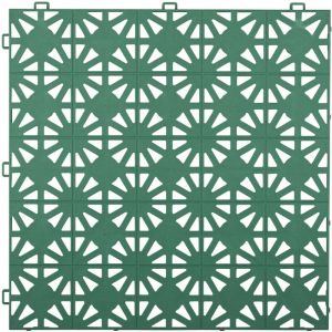 Bricoflor - Dalle plastique vert émeraude clipsable 12 mm Dalle à motifs circulaires Dalle 30x30 cm pour usage intensif idéal pour extérieur - Green