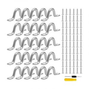 Roleader - 40 Pontet inox, Acier Inoxydable Pontet avec 80 vis & 1 Tournevis pour Bateau et Kayak,Pont,Voile D'ombrage de Voiture,Gréement de Cano (6