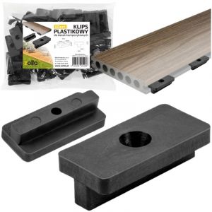 Clips de fixation pour lames de terrasse composites, plastique, fixation invisible