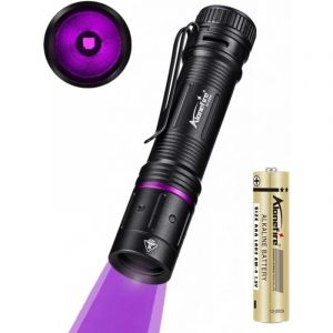 P67 3W Mini Lampe Torche UV LED Puissante 365nm Lumi&egrave;re Noire Tr&egrave;s Petit pour Peinture, Min&eacute;ral, Fluoresceine, D&eacute;tecteur D'urine, D&eacute;tection d'argent