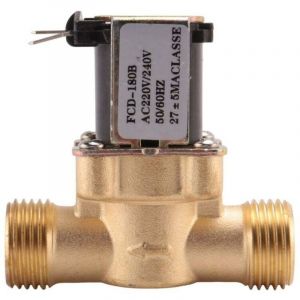 &Eacute;lectrovanne &Eacute;lectrique 220V 1/2 Pouce Laiton Normalement Ferm&eacute;e pour Contr&ocirc;le Eau Liquide Chimique Industriel