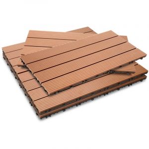 Vingo - swanew Dalle de terrasse Dalles clipsables en bois 6 pièces Revêtement Carrelage 60 x 30 pour jardin terrasse, Marron