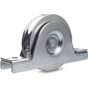 Roue &agrave; gorge RONDE &Oslash; 80 mm pour rail &Oslash; 16 mm , monture &agrave; encastrer