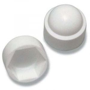 Cache Ecrou ou cache t&ecirc;te vis T&ecirc;te hexagonale TH M5 nylon blanc Sur plat 8-10 pi&egrave;ces