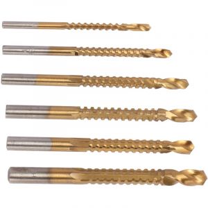 Foret de Coupe Latérale, Jeu de Forets de Scie à Spirale, Forets Dentelés, Forets de Charpentier, Scie à Métaux pour Bois, Métal et Plastique 6,