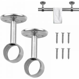 Pices Support De Tringle Rideau, Acier Inoxydable Support Tringle Penderie, 22mm De Diamtre, Pour Rideau De Douche, Penderie, Tringle Levier, Support