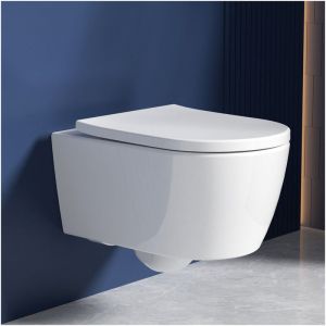 Wc suspendu sans bordure de vidange, cuvette de toilette et chasse d'eau silencieuse, cuvette de toilette et siège de wc avec mécanisme d'abaissement
