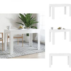 Table à manger Blanc brillant 120x60x76 cm Bois d'ingénierie - Table À Manger - Table Blanche - Table Design - Table Moderne - Table Extensible