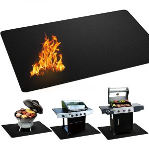 Tapis Ignifuge Devant Cheminée, Tapis De Cheminée Ignifuge, Tapis Ignifuge Pour Cheminée, Poêle, Barbecue, Noir, 122 x 76cm