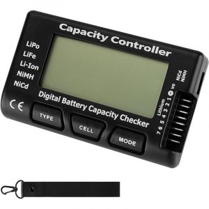 Gotrays - Testeur numérique de contrôleur de tension de capacité de batterie avec écran lcd pour la durée de vie LiPo, batterie Li-ion NiMH