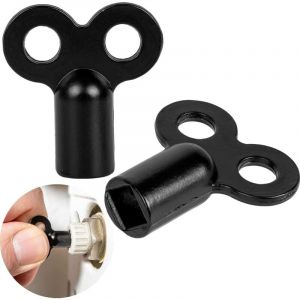 2 pièces Clé de purge Noir, avec diamètre intérieur carré de 5 mm, universelles pour tous les radiateurs, Clef à douille, pour chauffage