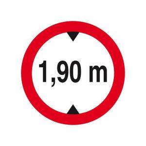 Panneau rigide INTERDIT AUX VEHICULES DE PLUS DE 1.90M DE HAUT D.300mm TALIAPLAST - 622273