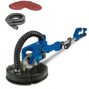 [JAMAIS UTILIS&Eacute;] Scheppach Ponceuse murale et de plafond DS920 &ndash; Ponceuse girafe &ndash; 230 V &ndash; 710 W &ndash; Diam&egrave;tre abrasif 225 mm &ndash; LED int&eacute;gr&eacute;e &ndash; Tuyau