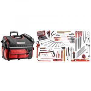 Facom - Kit d'outils services généraux dans boîte à outils textile sur roulettes, 112 pièces