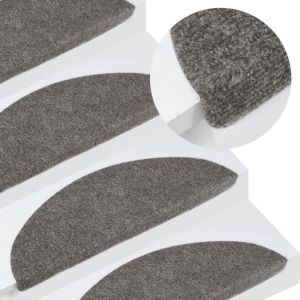 Design In - Tapis d'escalier autocollants 15 pcs,Marchettes d'escalier,Protections d'escalier 56x17x3 cm Gris CFW12657