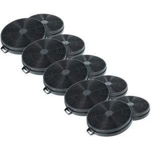 vhbw 10x Filtres &agrave; charbon actif compatible avec Scholtes HD 46 BK, HD 46 IX, HD 49, HD 49 BK, HD 30, HD 46, HD 49 IX hotte aspirante - 20,2 cm